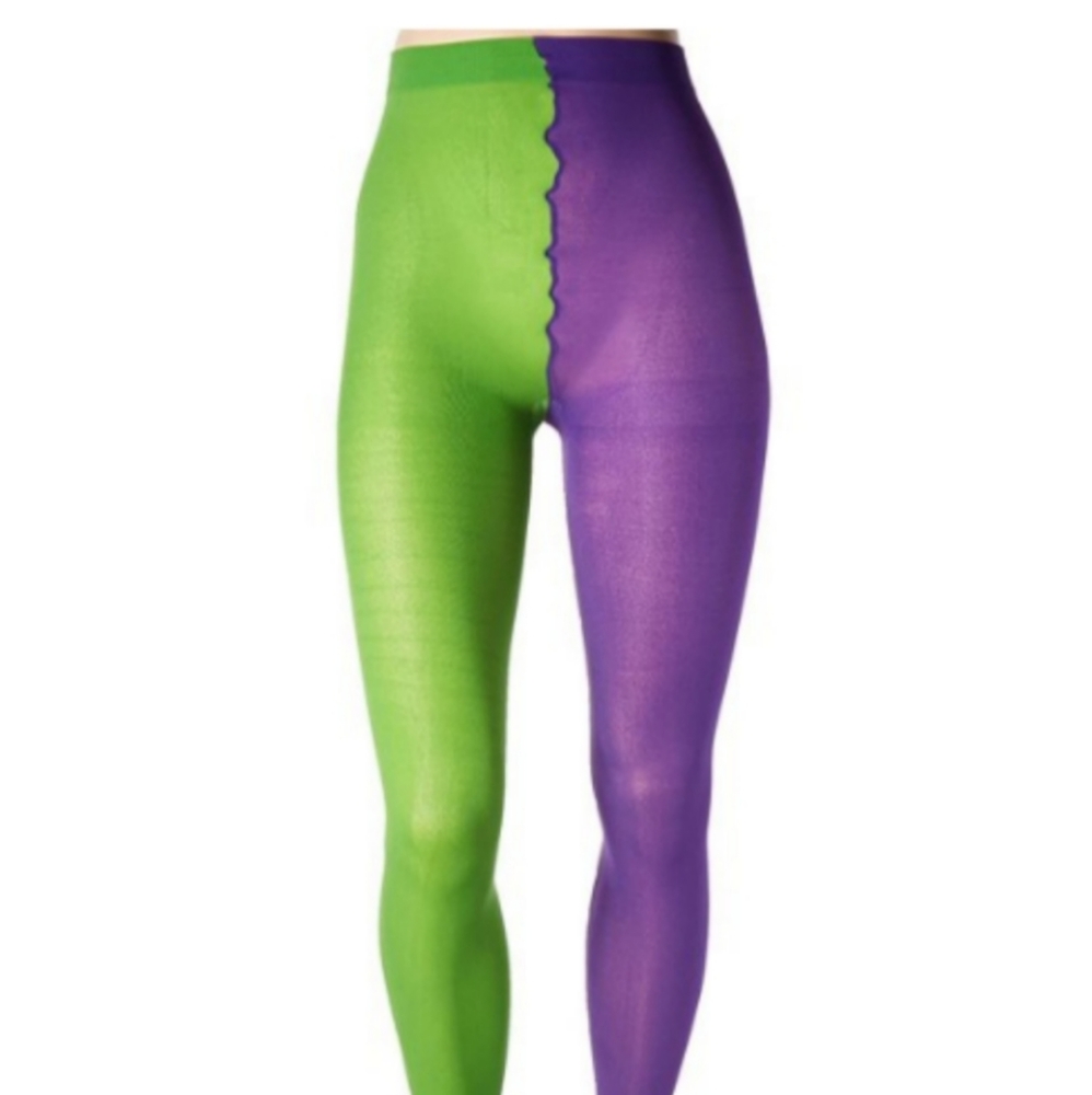 Amscan Green and Purple Tights Pantyhose Costume Halloween St Patrick's Day